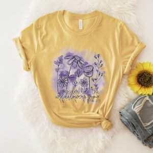 Consider How The Wildflowers Grow Spiral - Luke 12:27 Tee
