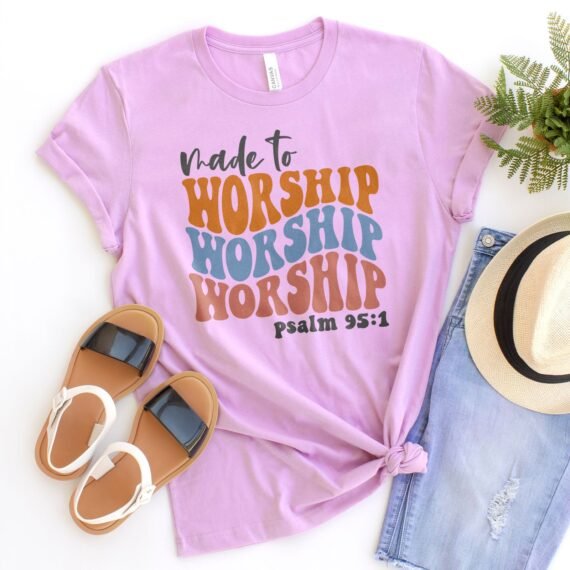 Made to Worship Psalm 95:1 - Groovy Tee