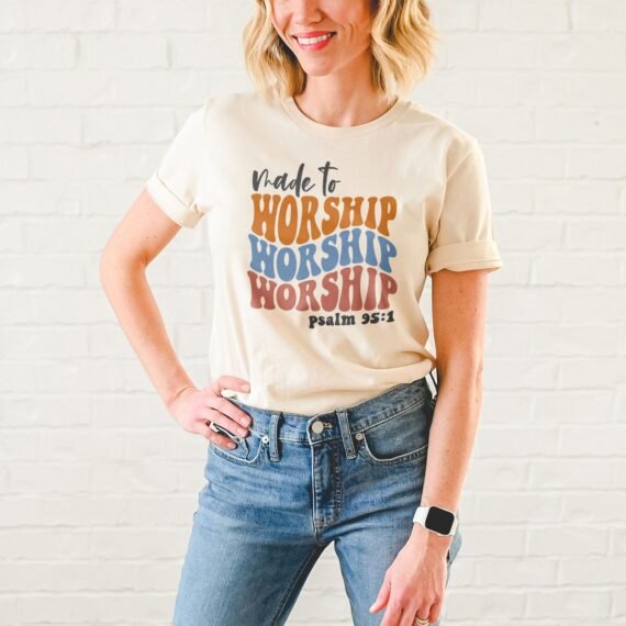 Made to Worship Psalm 95:1 - Groovy Tee